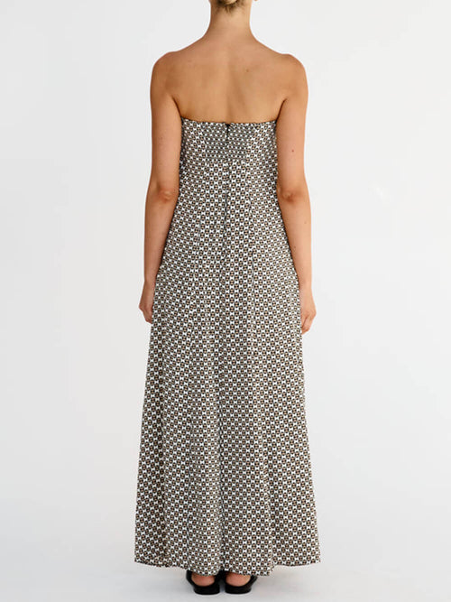 Bohemian Diamond Print Maxi Dress