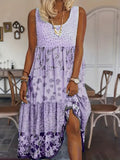 Luna Boho Patchwork Midi Dress